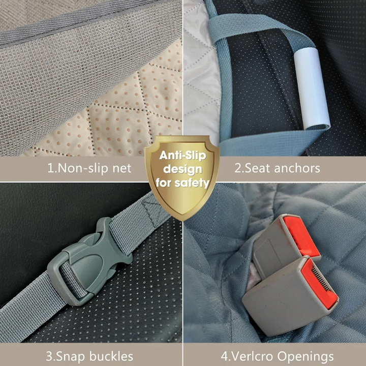 Dog Car Seat Cover - Waterproof Backseat Cushion for Pets