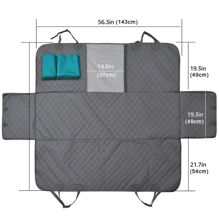 Dog Car Seat Cover - Waterproof Backseat Cushion for Pets