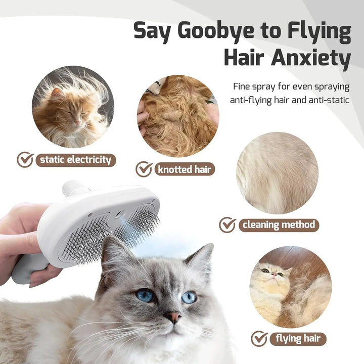Pet Spray Grooming Comb – De-shedding & Styling Tool for Dogs and Cats